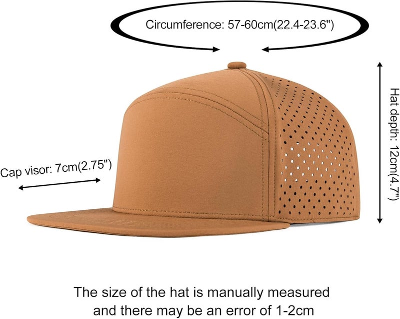 FEINION Men Flat Brim Adjustable Performance Hat Snapback Laser Perforated Baseball Cap - Image 4